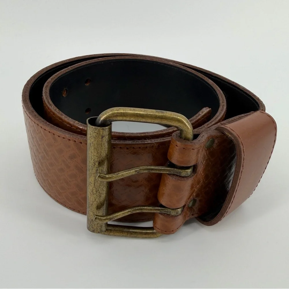 Vintage Robbie Nelson Brown Leather Belt, Made in USA, Women's Small